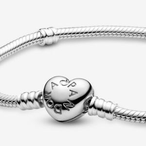 Pandora Moments Heart Clasp Snake Chain Bracelet